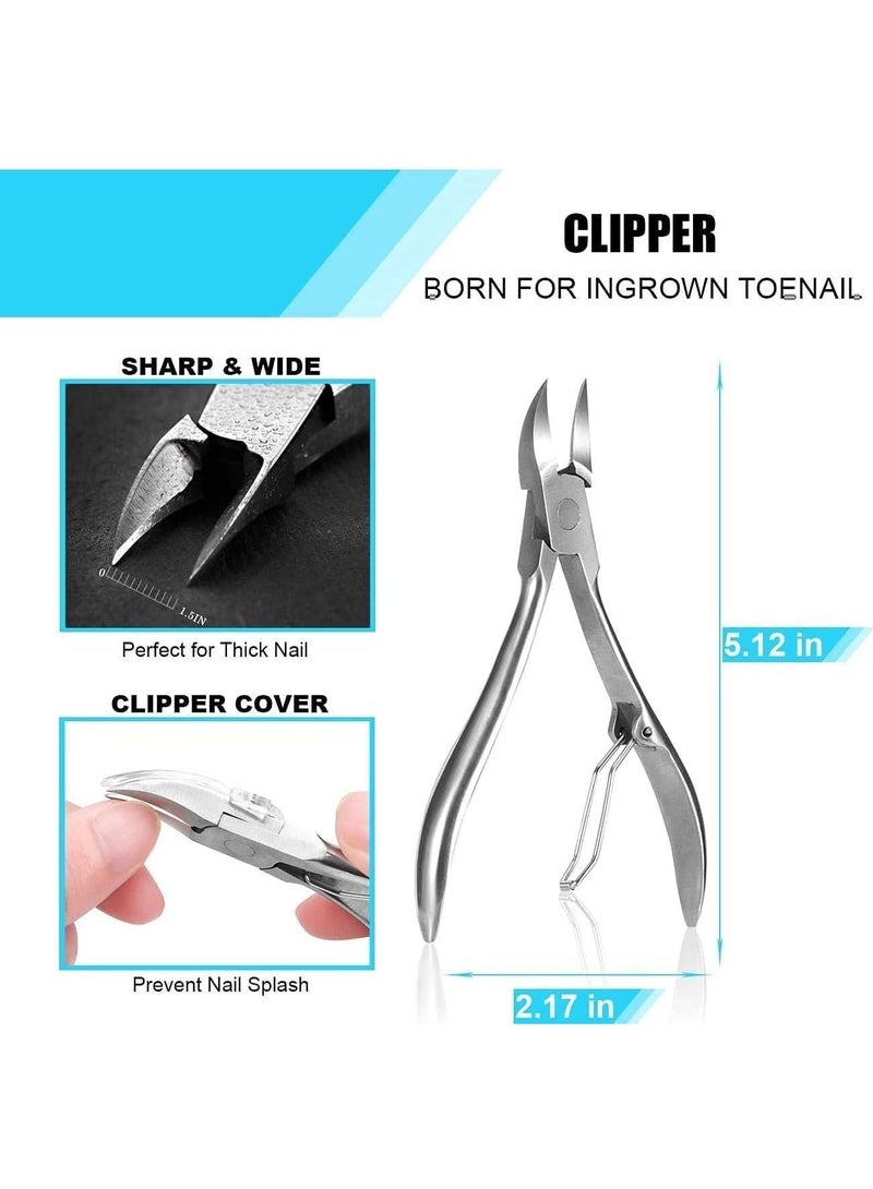 ChicAbode 7 قطع من أجهزة الكمبيوتر مجموعة أداة أظافر الأصابع ، مجموعة جراحية من الفولاذ المقاوم للصدأ ، مقاطع أظافر الأصابع المهنية للأظافر السميكة والأظافر التي نمت ، والمانيكير والأساسيات الأساسية للأظافر للاستخدام المنزلي - Image 3